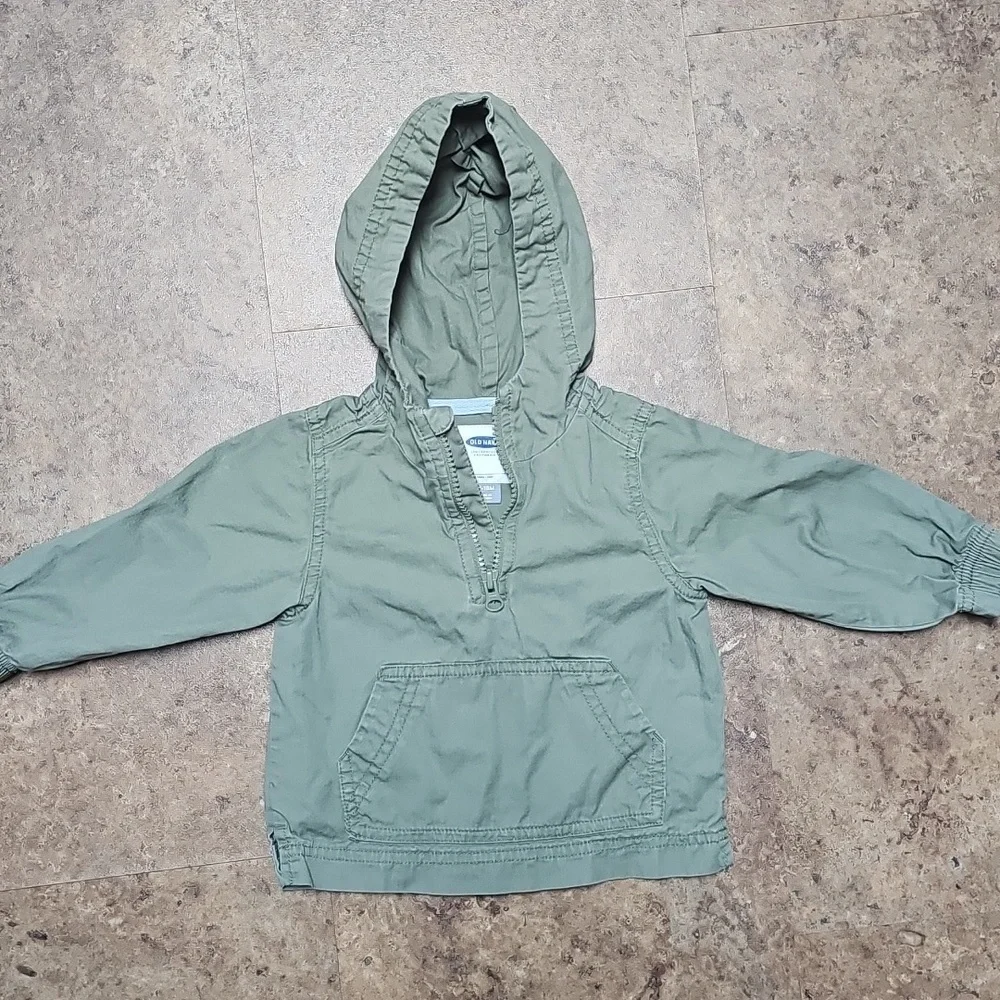 Old Navy Army Green Baby Utility Hooded Jacket 12-18